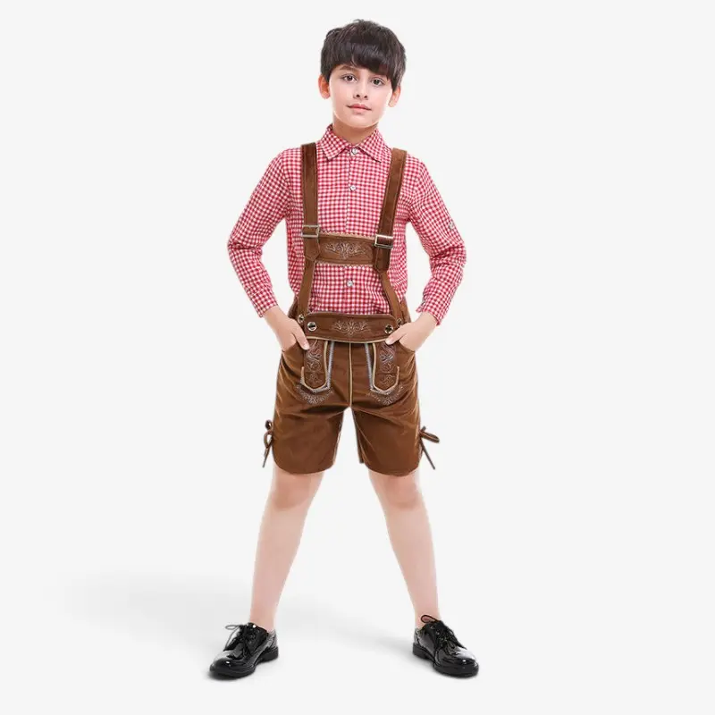 Traditionelle Kinderlederhose mit Stickerei für Jungen