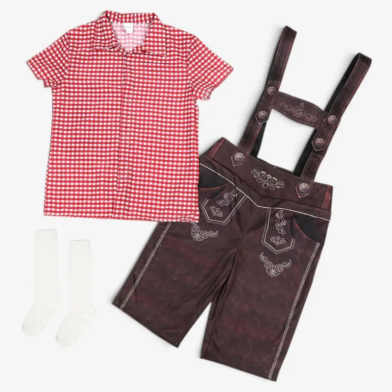Traditionelle Trachtenlederhose für Kinder mit Trägern