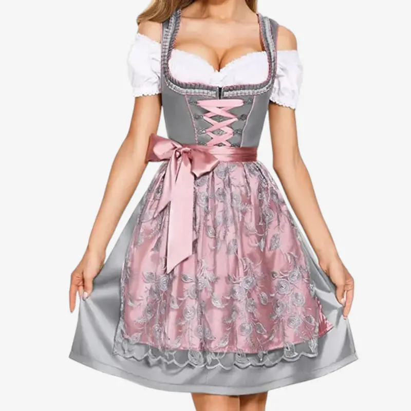 Traditionelles Dirndl Kleid mit Schürze für Damen