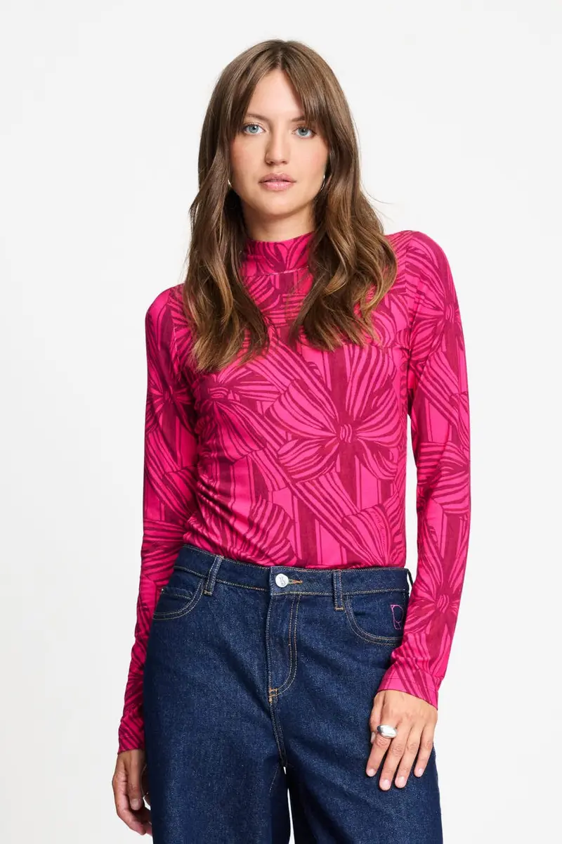 TURTLENECK - Romi Jersey Ribbon Pink
