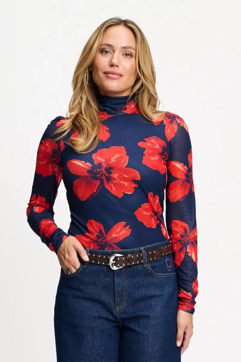 TURTLENECK - Romi Mesh Bloom Rouge