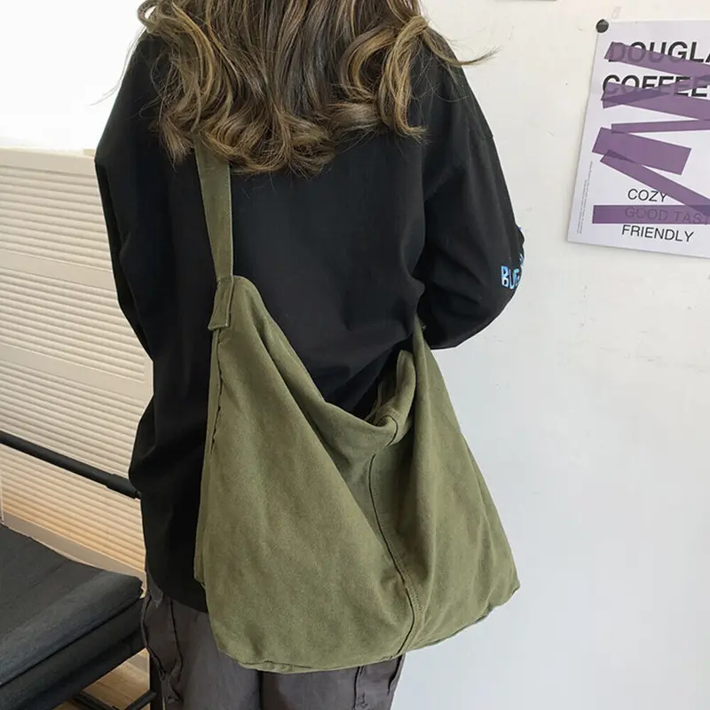 Umhängetasche Damen Canvas Oversized Laptop