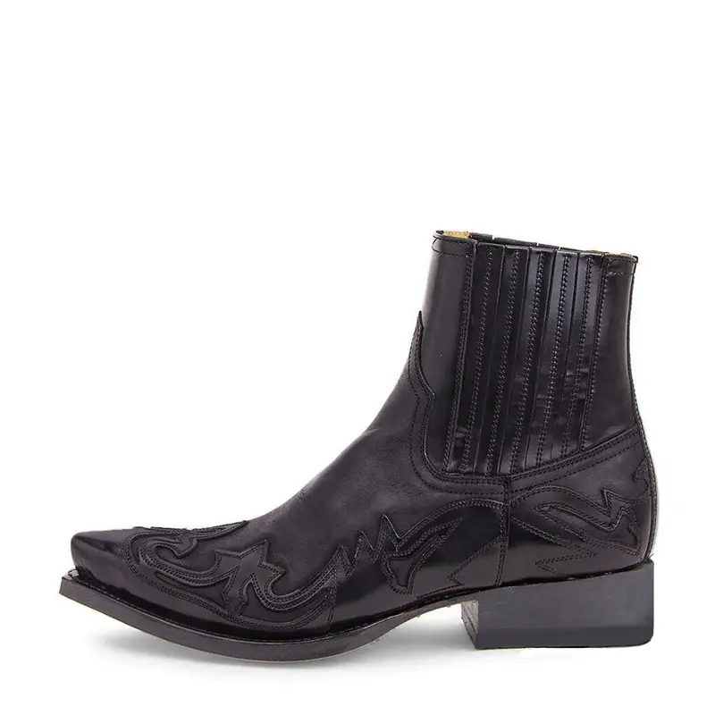 Unisex Genuine Leather Embroidered Western Boots - Men's and Women's Cowboy Boots