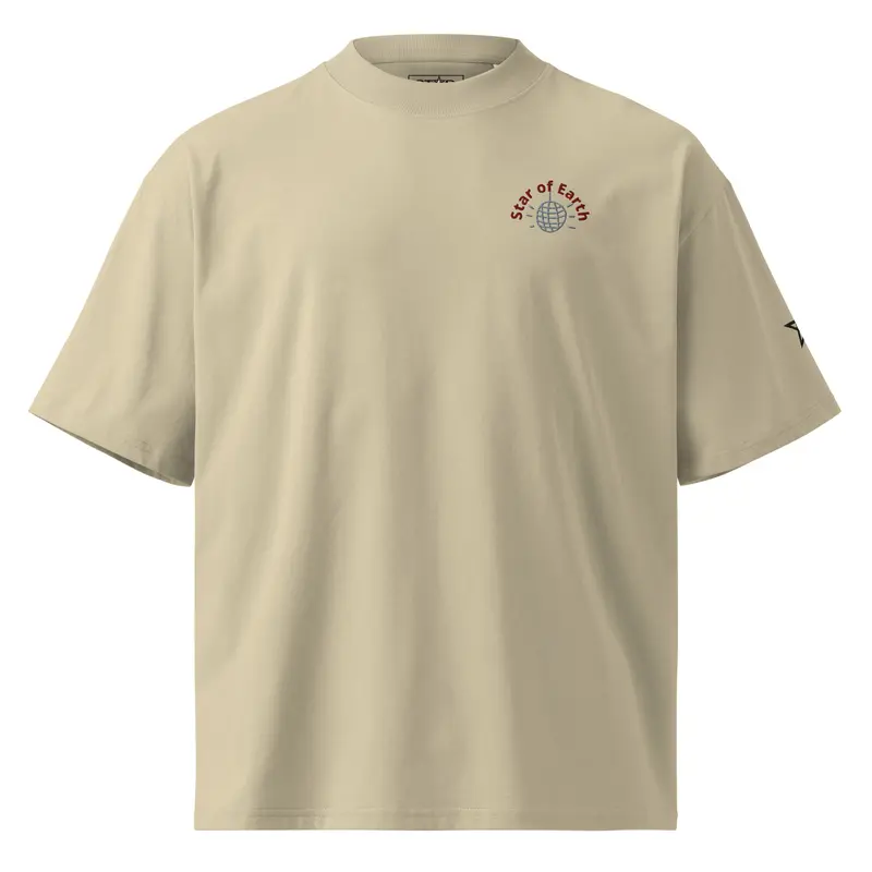 Unisex organic oversized high-neck t-shirt
