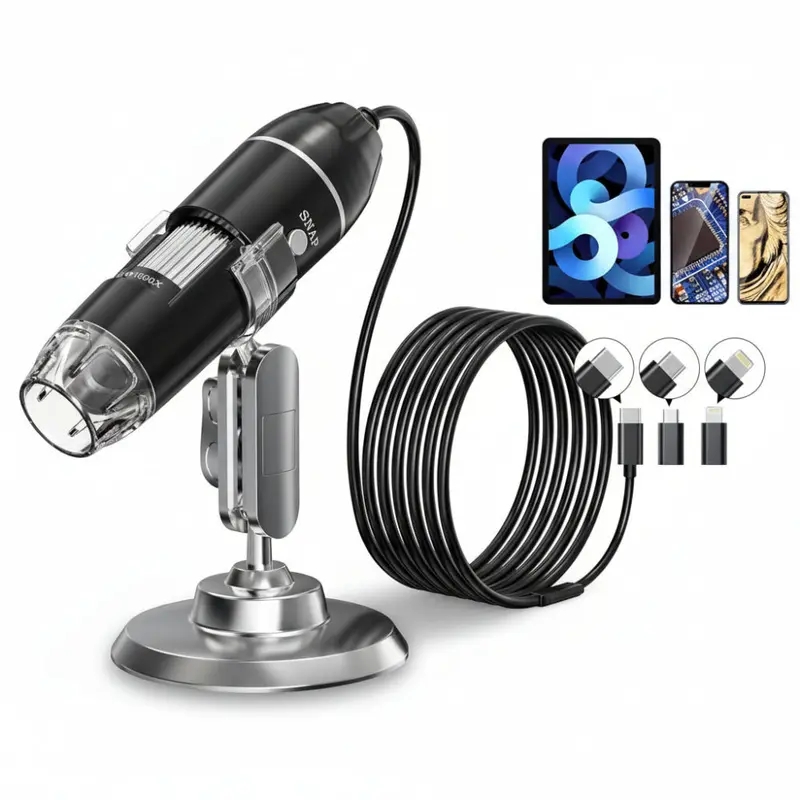 USB Digitale Microscoop – 1600x Zoom, HD Camera & LED-Verlichting