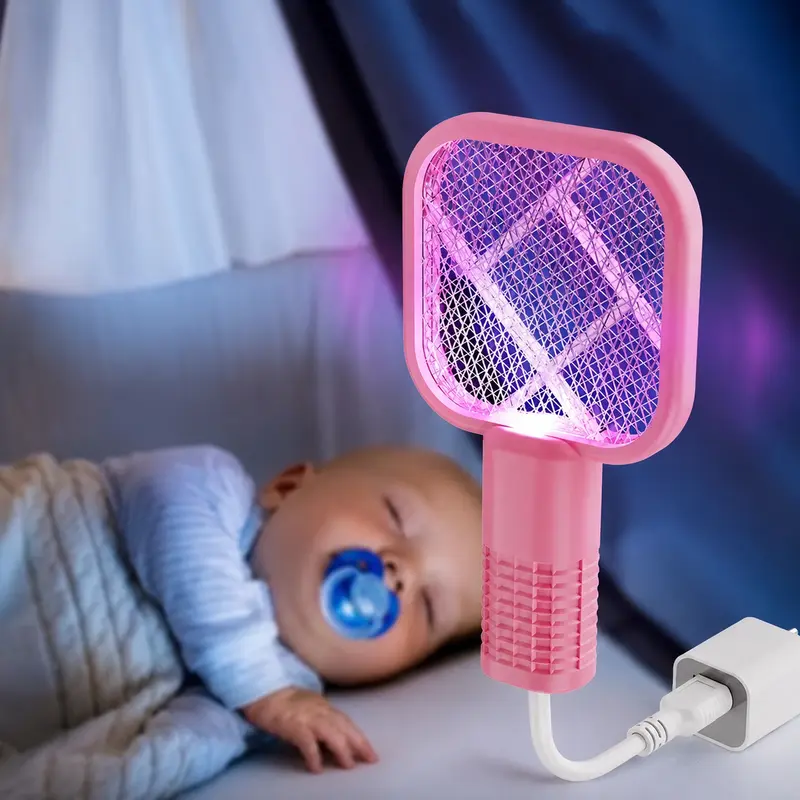 USB Muggenmepper – oplaadbaar racket met UV-licht en draadloos ontwerp