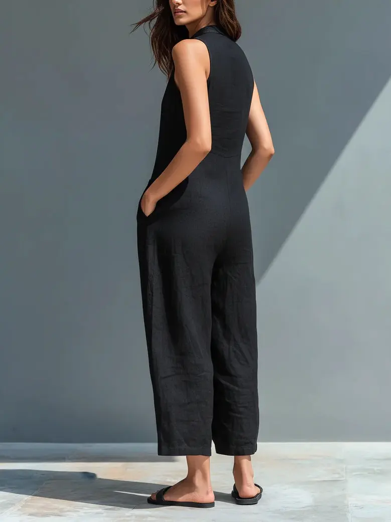 Ute | Damen Femininer Jumpsuit Ärmellos – Ärmellose Jumpsuit