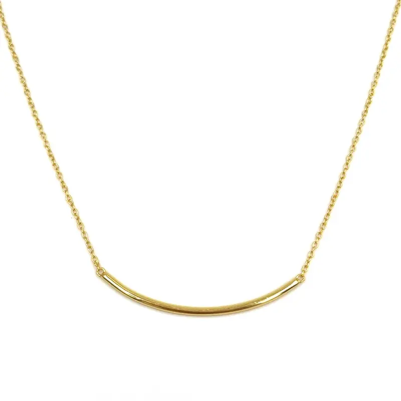 Verguld Zilver Dames Ketting met boogje - Bow kettinkje goldplated