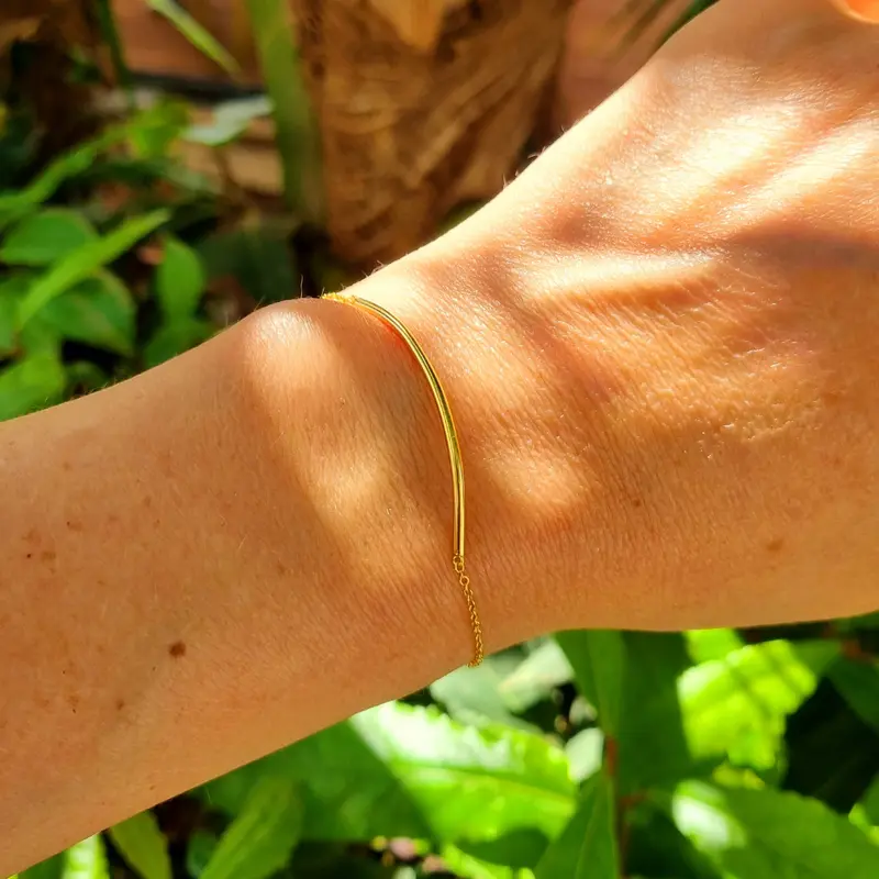 Vergulde Armband Armband Met Boogje