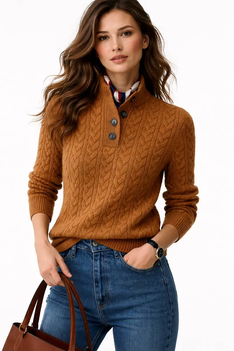 Victoria | Zeitloser und stilvoller Zopfmuster Pullover