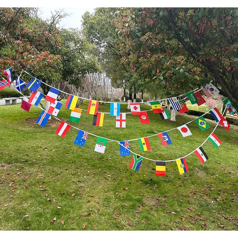 Vlaggenlijn Wereld 42 Stuks – Slinger met Internationale Landenvlaggen