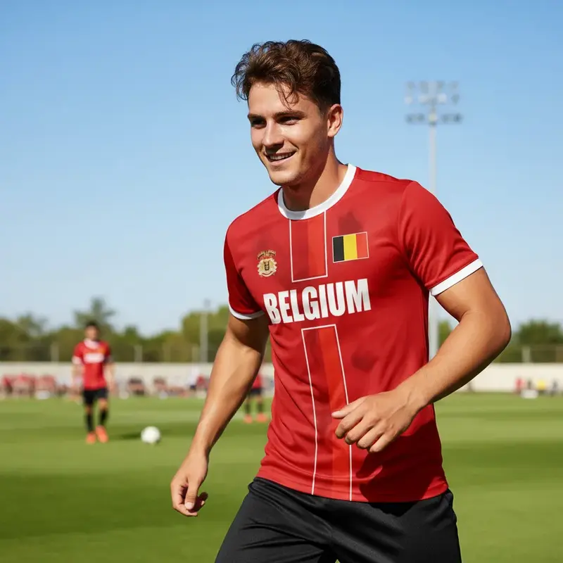 Voetbalshirt België – Supportersshirt met Licht en Ademend Materiaal