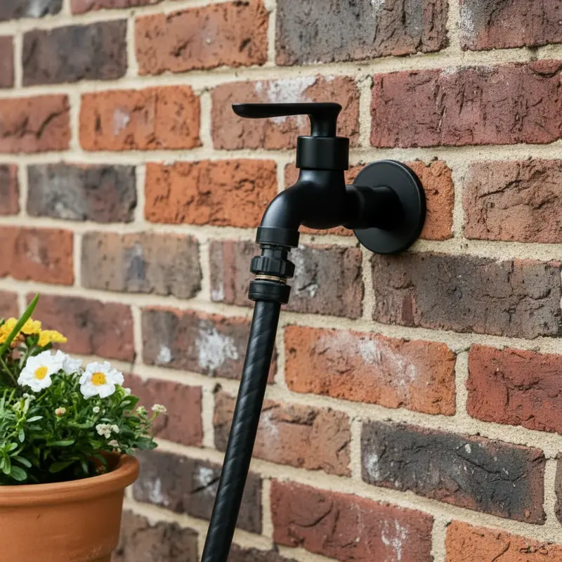 Wall-mounted faucet – Matte black brass for the kitchen, bathroom, or garden