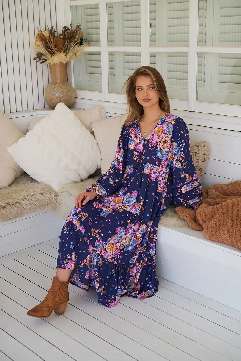 WILD WHIM PRINT EVE MIDI DRESS