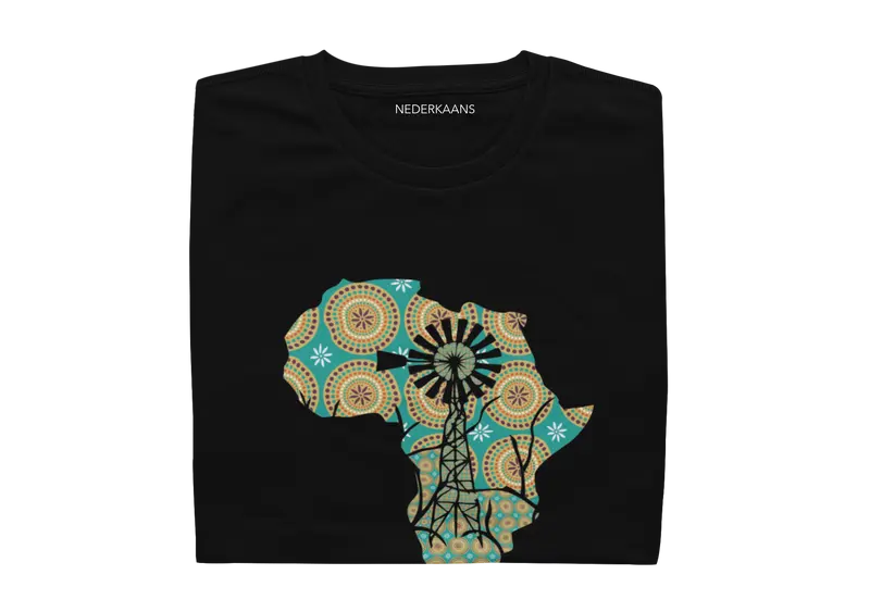 Windmill Design With Shweshwe Print - Ladies Shirt