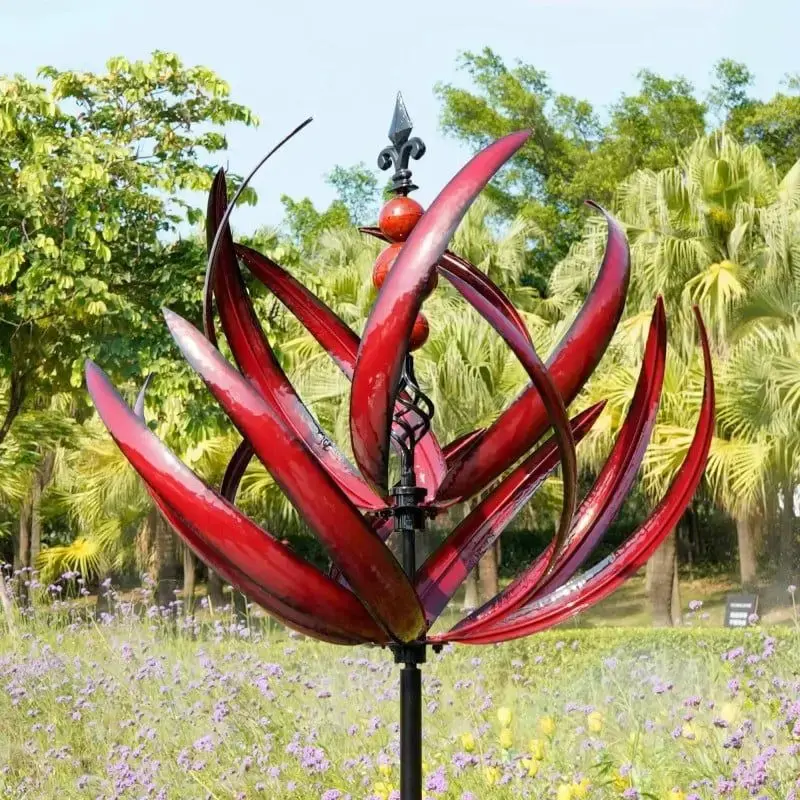Windspinner Tuin – metalen tuin decoratie met draaiend bloemdesign