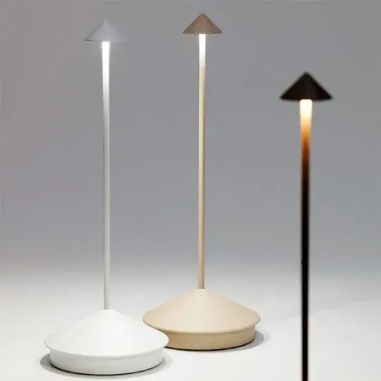 Wireless LED Table Lamp – White and Gold, Modern Design for the Living Room or Patio
