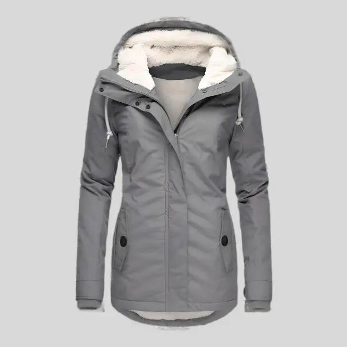 Women's Long Waterproof Hooded Coat - Warm Winter Lining