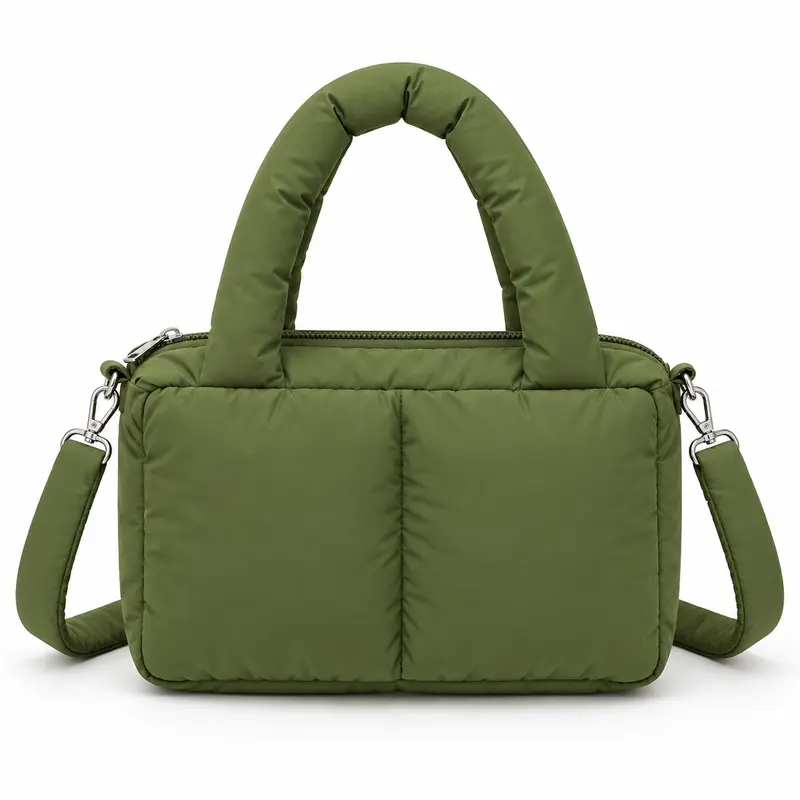 Women's Quilted Shoulder Bag - Handbag with Multiple Storage Compartments