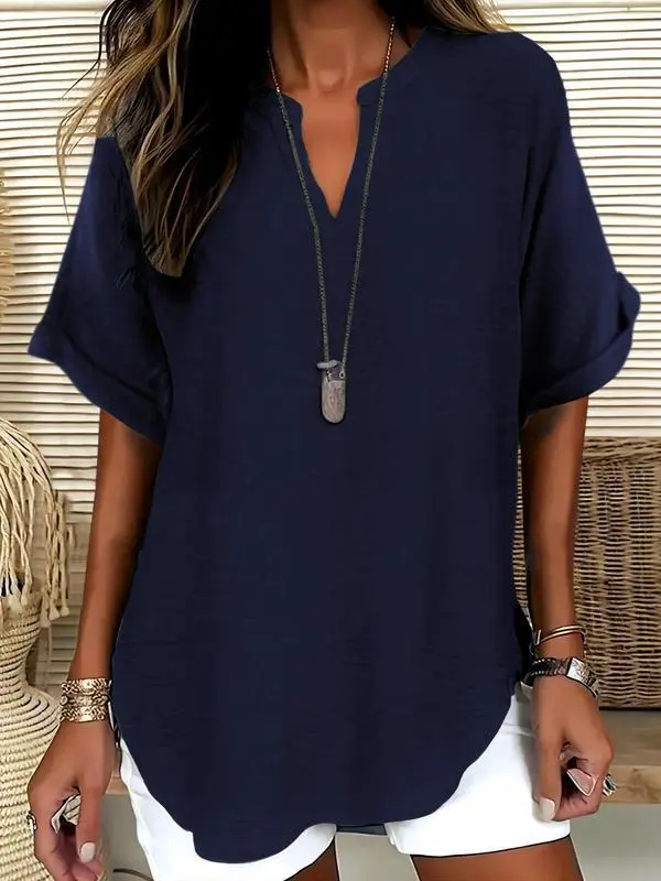 Xalina - Bluse mit weicher Haptik und Ausschnitt-Detail