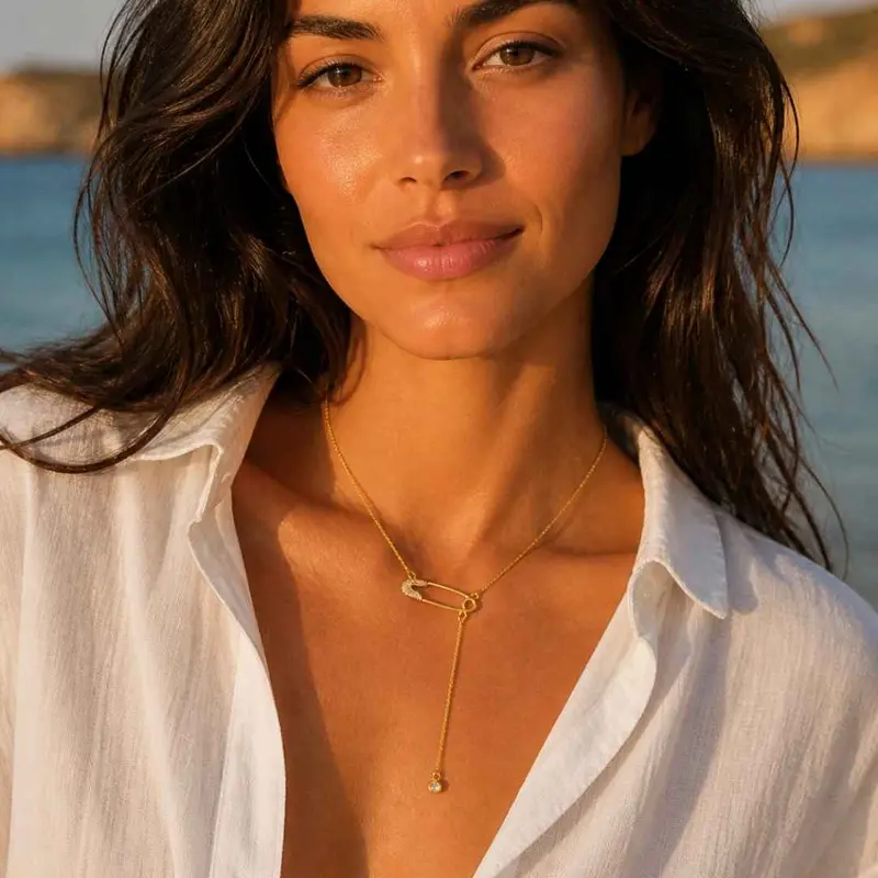 Y Ketting Met Veiligheidsspeld | Goldfilled