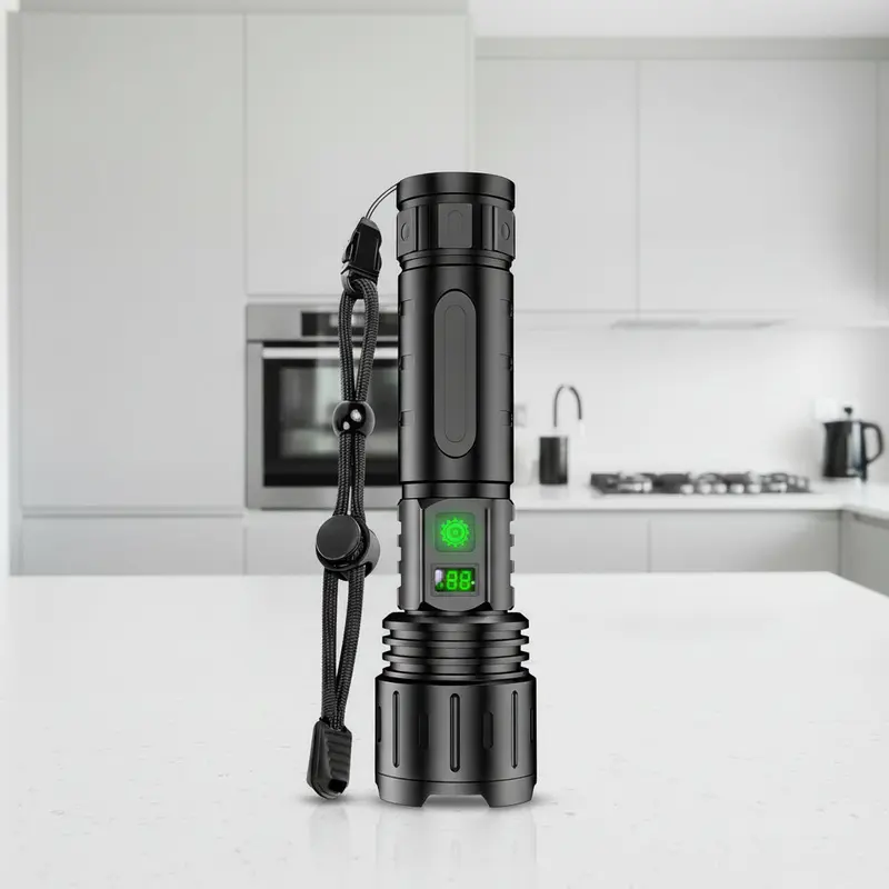 Zaklamp met powerbank – aluminium huis, usb-c, drie standen en IPX6