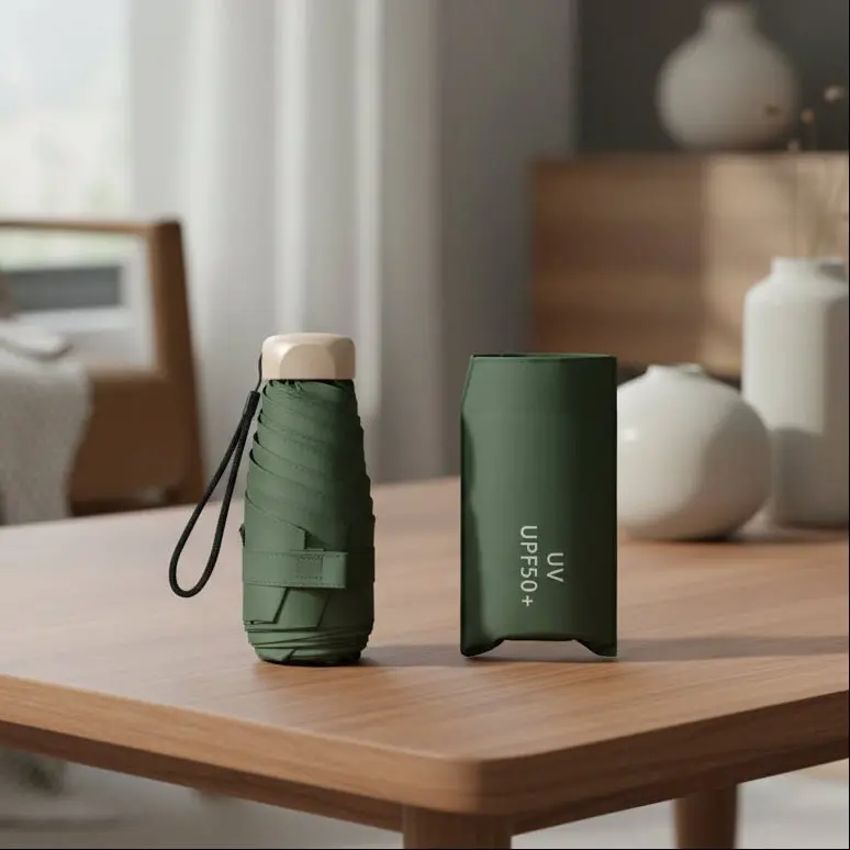 Zakparaplu – ingeklapt 19 cm, 250 gram en werend tegen zonlicht
