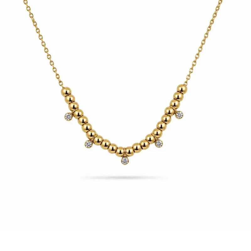 Zara Ketting Met Steentjes | Verguld staal