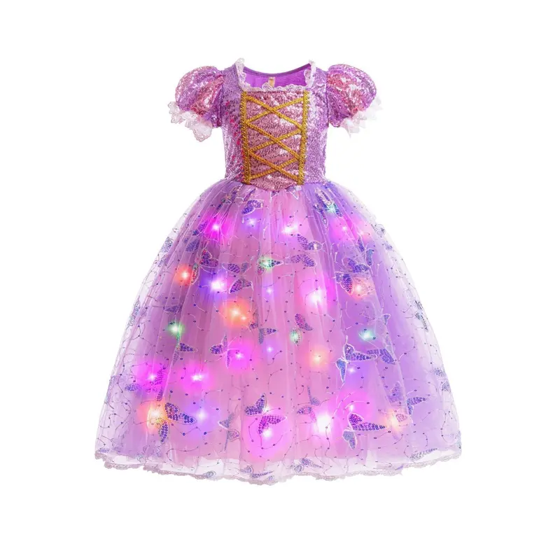 Zeemeerminjurk met lichtjes – glinsterende stof en losse accessoireset