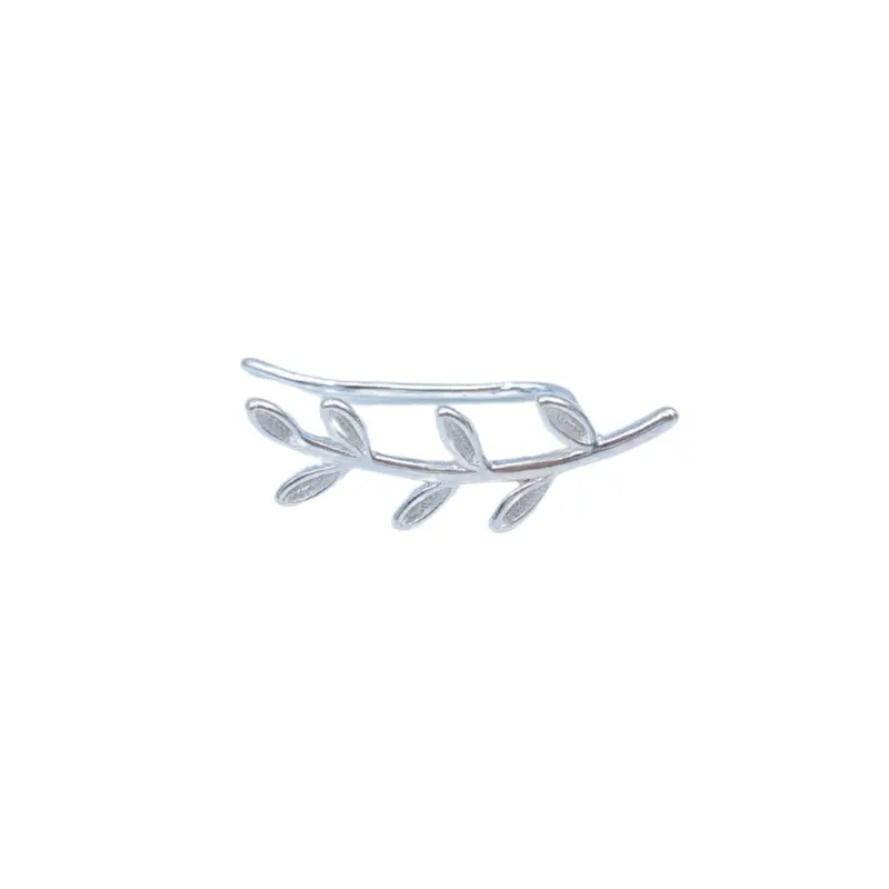 Zilveren Ear Climber Leaf - 925 sterling zilver - Blad Vormig