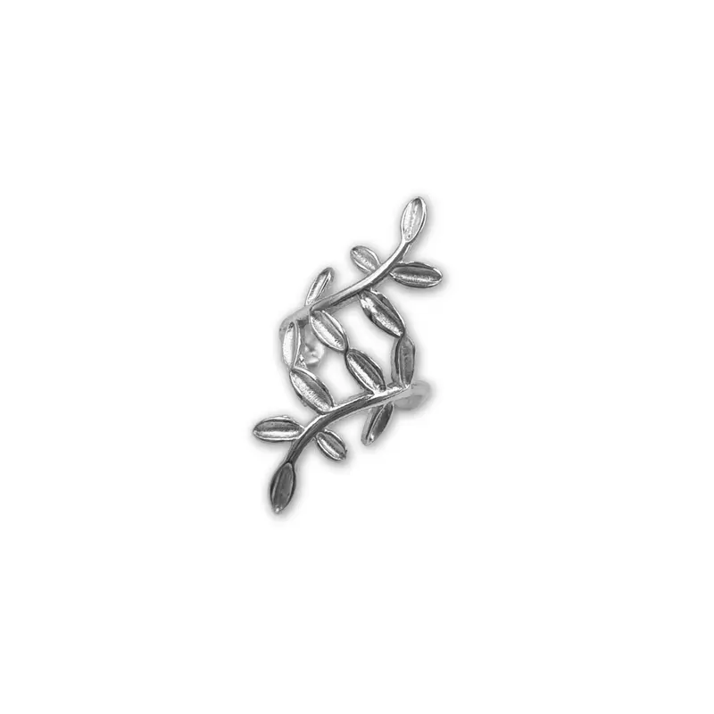 Zilveren Earcuff Met Blaadjes - Nikkelvrij - 925 Zilver