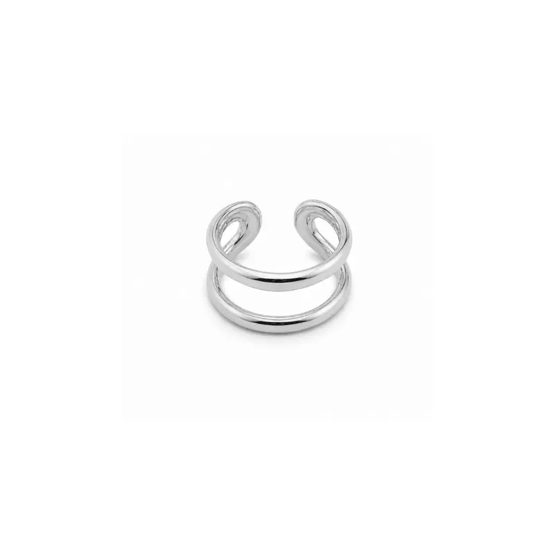 Zilveren Earcuff Twee Boogjes