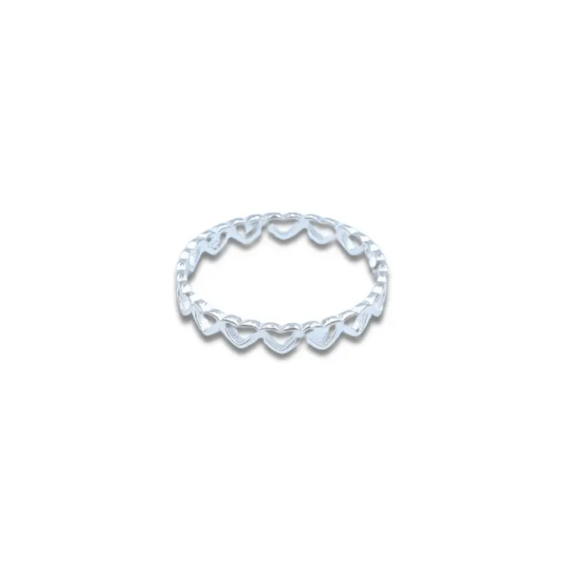 Zilveren Hartjes Ring - 925 zilver