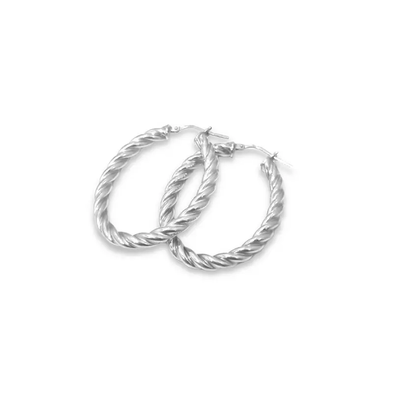 Zilveren Hoop Oorbellen Ovaal Lolita - 925 Sterling Zilver