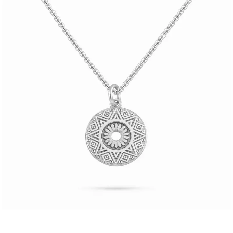 Zilveren Muntjes Ketting Azteca - Coin kettinkje zilver