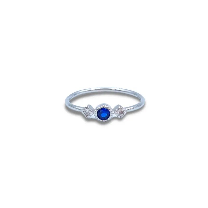 Zilveren Ring Met Blauwe Steen Mana Kai - 925 Zilver