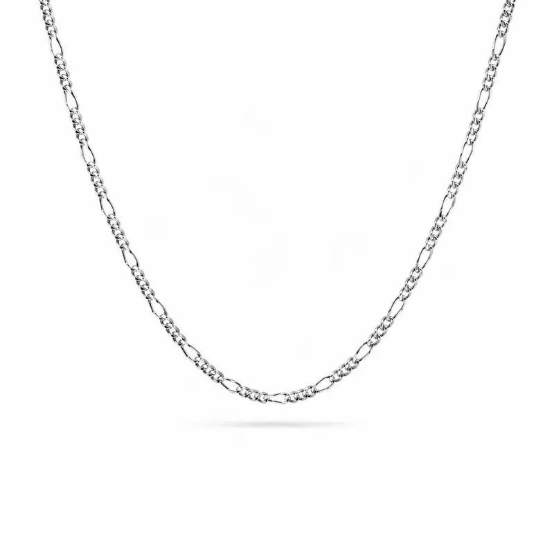 Zilveren Schakelketting Dames Alexa - Figaro Schakel - Gerhodineerd Zilver