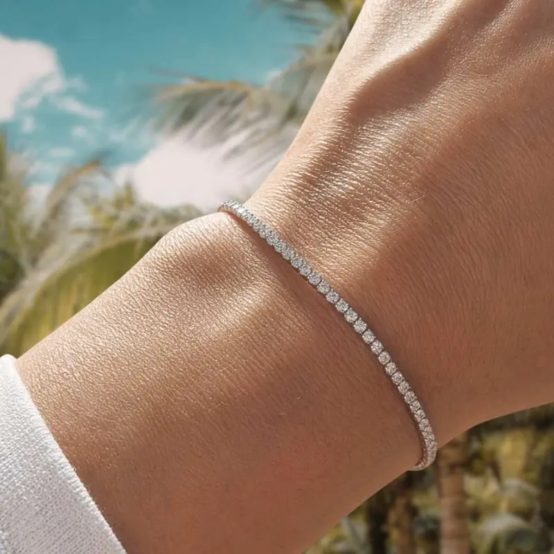 Zilveren Tennisarmband Met Steentjes Grace
