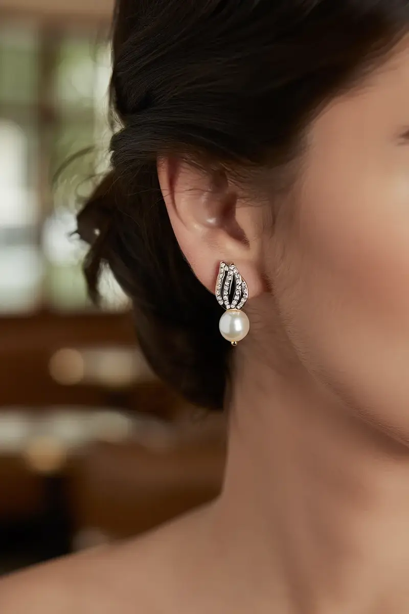Zirconia Pearl Fusion Earrings