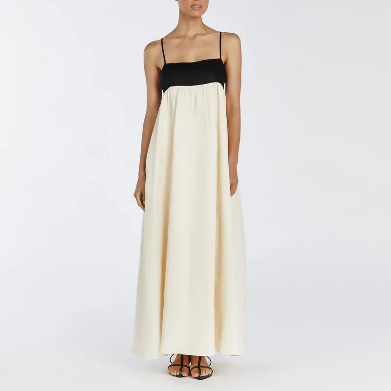 Zweifarbige Sommer-Trägerkleid
