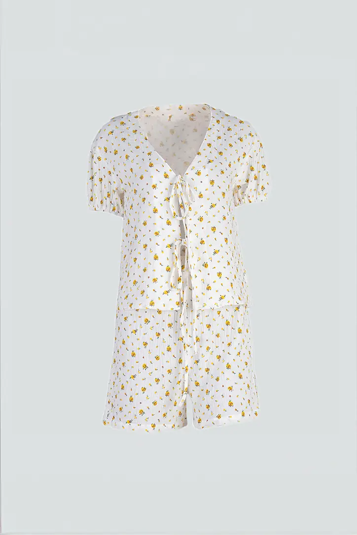 Zweiteiliges Sommer-Set mit Blümchenprint