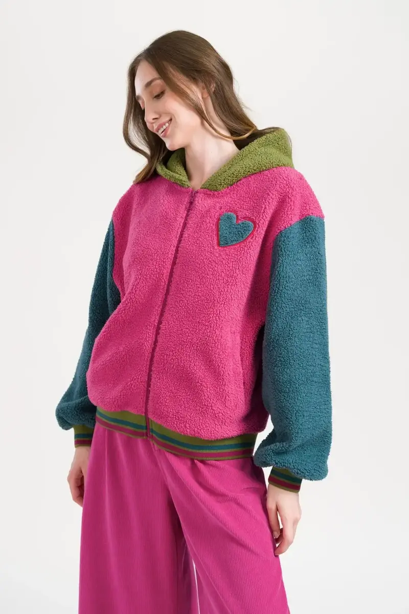 Zyra Jacket Plush | Colorblock